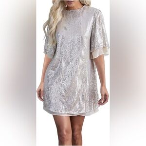Molly Bracken x Lili Sidonio Sequin shirt Dress
